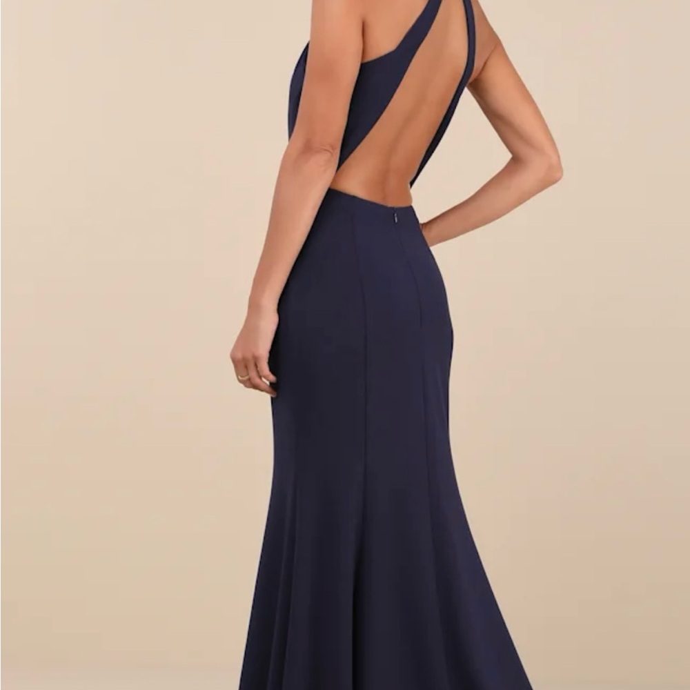 Elegant Navy Blue Formal Evening/Prom Gown